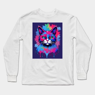 Tie Dye Cat Long Sleeve T-Shirt